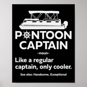Pontoonboot-Kapitän Vater Lustig Segeln und Bootfa Poster