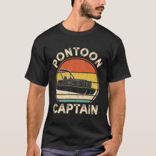 Pontoonboot-Kapitän Vintagebootfahren Retro T-Shirt