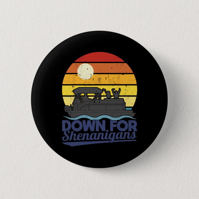 Pontoonboot-Partei-Crew Boati für Schabernack Button (Vorderseite)