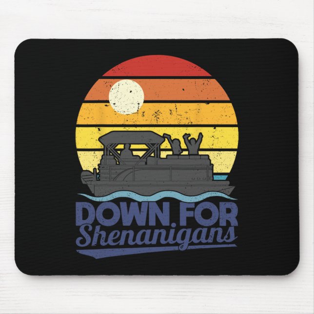 Pontoonboot-Party-Crew für Schabernack Down Mousepad (Vorne)