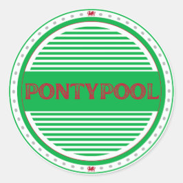 Pontypool City Pride Emblem – Walisische Identität Runder Aufkleber