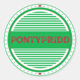 Pontypridd City Pride Emblem – Walisische Identitä Runder Aufkleber