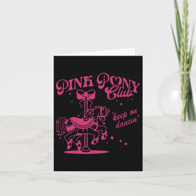 Pony and Heelses Lover Pink Girls Clubs Cowgirl Karte (Vorderseite)