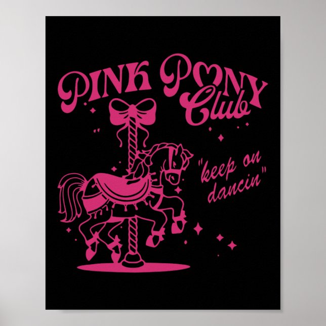 Pony and Heelses Lover Pink Girls Clubs Cowgirl Poster (Vorne)