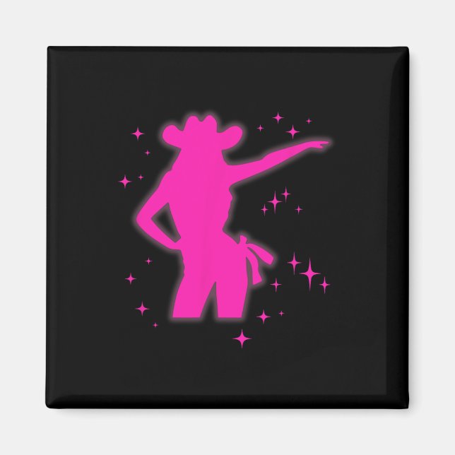 Pony and Heelses Lover Pink Girls Clubs Disco Birt Magnet (Vorne)