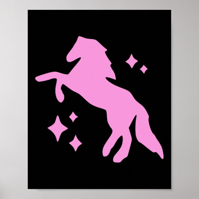 Pony and Heelses Lover Pink Girls Clubs Disco Birt Poster (Vorne)