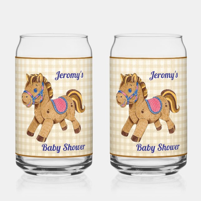 Pony Baby Shower Soda Glass Dosenglas (Vorderseite)