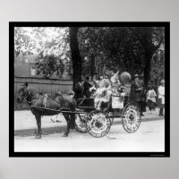 Pony Cart Girl and Dogs 1921