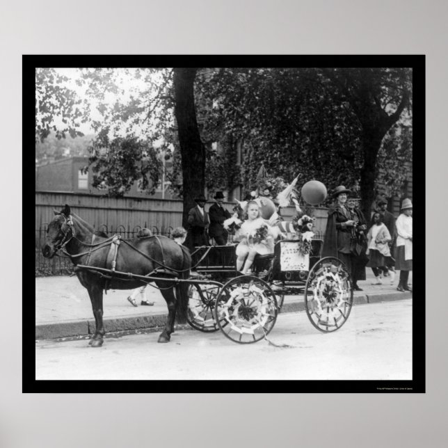 Pony Cart Girl and Dogs 1921 Poster (Vorne)