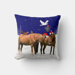 Pony Christmas Party Pillow Kissen
