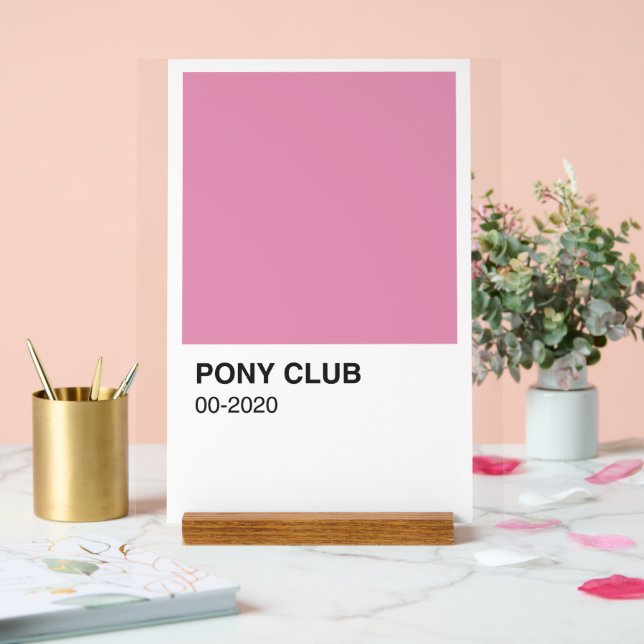 Pony Club Song Pink Farbe - Weißer Hintergrund Acrylschild (Hochzeit)