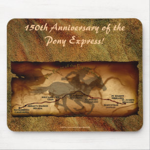 Pony Express Karte Route 150 Jubiläum Mousepad
