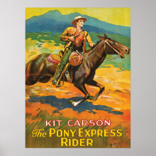 Pony Express 🌄 Kit Carson Historischer Cowboy Pos Poster