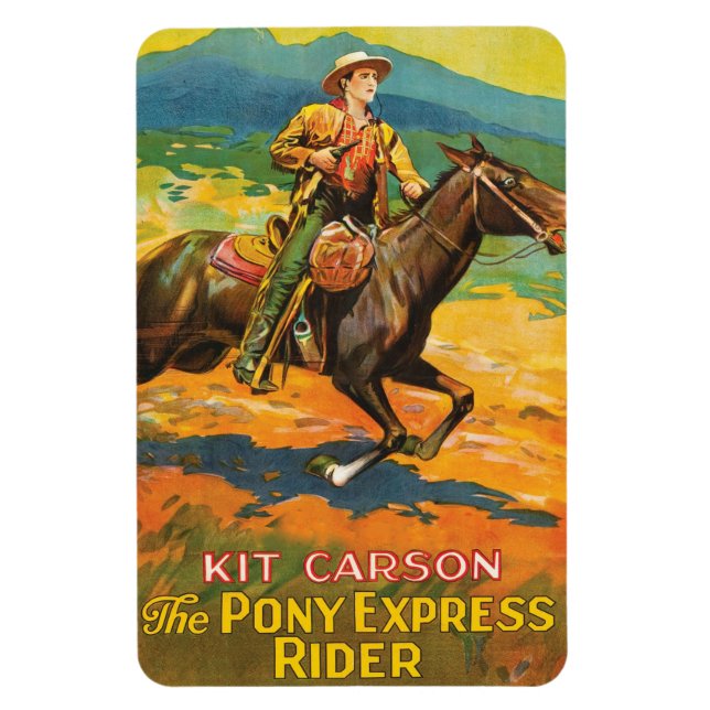 Pony Express 🌄 Kit Carson Historischer Cowboy vin Magnet (Vertikal)