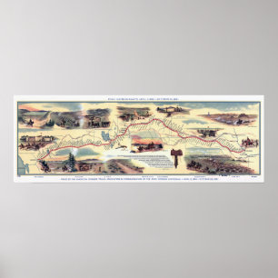 Pony Express Route Karte Poster