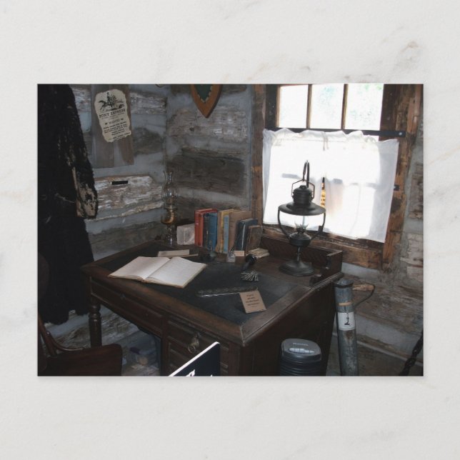 Pony Express Station Indoor Desk Area Postkarte (Vorderseite)
