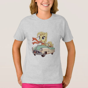 Pony fährt in einem vintage Cabrio T-Shirt