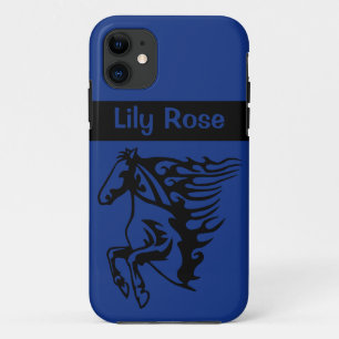 Pony Horse Stallion Steed Lightning Blue Line Art Case-Mate iPhone Hülle