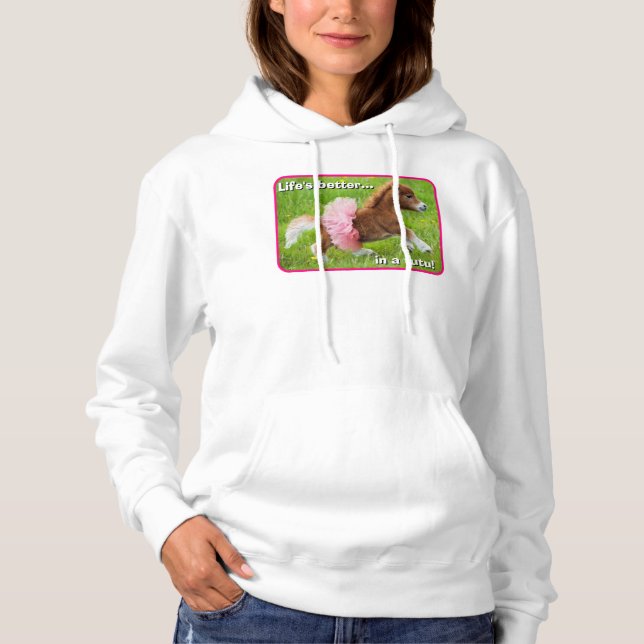 Pony in Tutu Hoodie (Vorderseite)