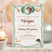 Pony-Karo-Birthday-Einladung
