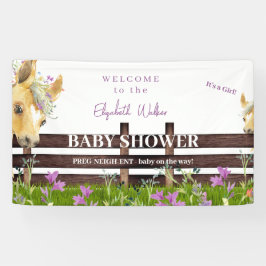 Pony Lavender Wildblume Baby Dusche Willkommen Banner