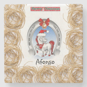 Pony Marble Stone Untersetzer Weihnachten