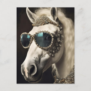 Pony mit Sonnenbrille Postkarte