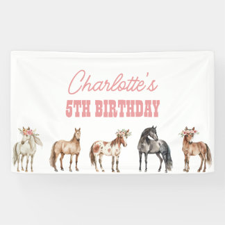 Pony-Party-Banner zum Geburtstag von Pferden Banner