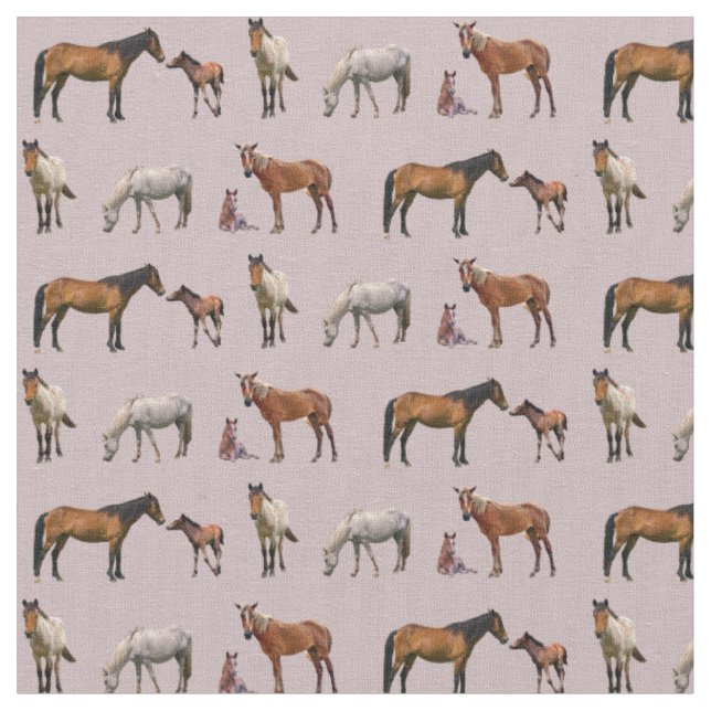 Pony Party Fabric (Dusty Pink) Stoff (Nahaufnahme)