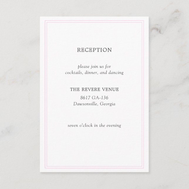 Pony Pink Modern Wedding Enclosure Card Begleitkarte (Vorderseite)