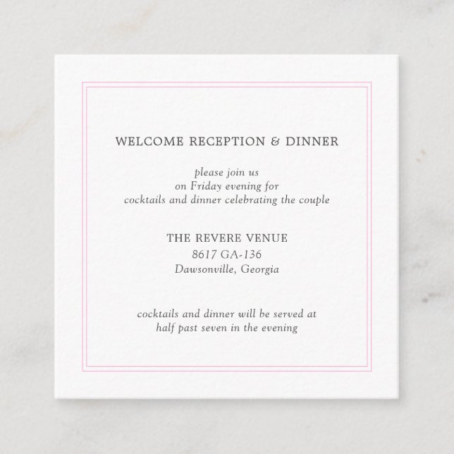 Pony Pink Modern Wedding Enclosure Card Begleitkarte (Vorderseite)