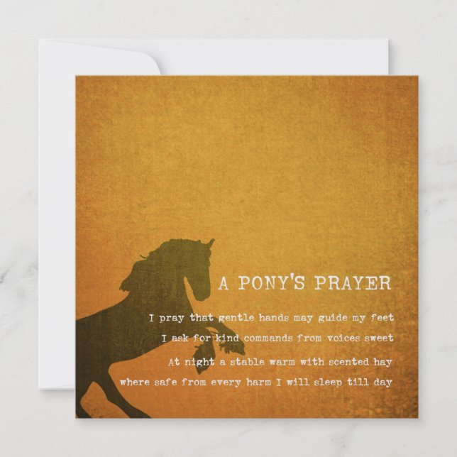 PONY PRAYER 5.25 x 5.25 card Einladung (Vorderseite)