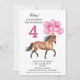 Pony Ride Birthday Party // Pferd Birth-neigh Einladung