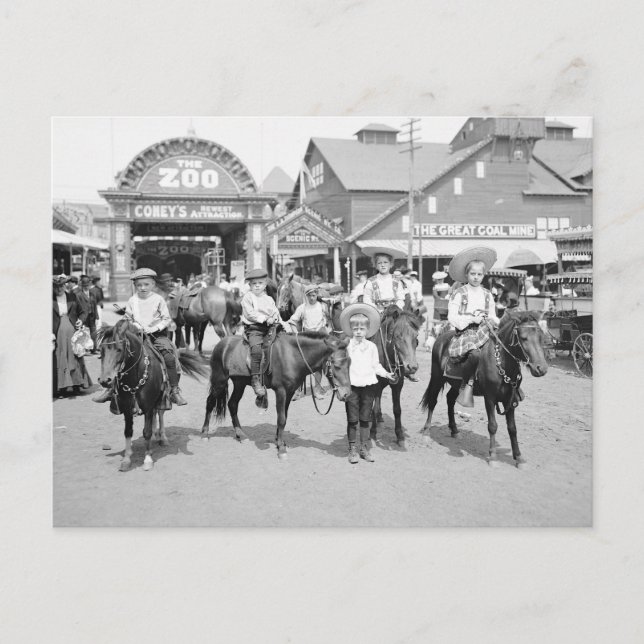 Pony Riders at Coney Island, 1904 Postkarte (Vorderseite)