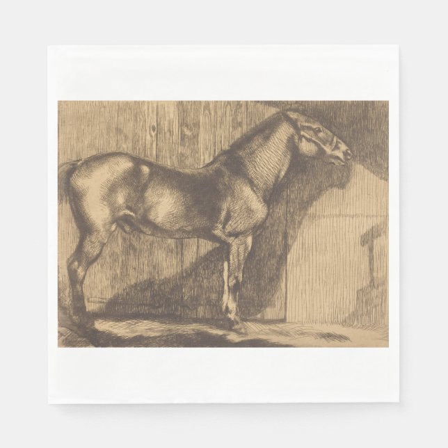 Pony-Sketch (von Paul-Albert Besnard) Serviette (Vorderseite)