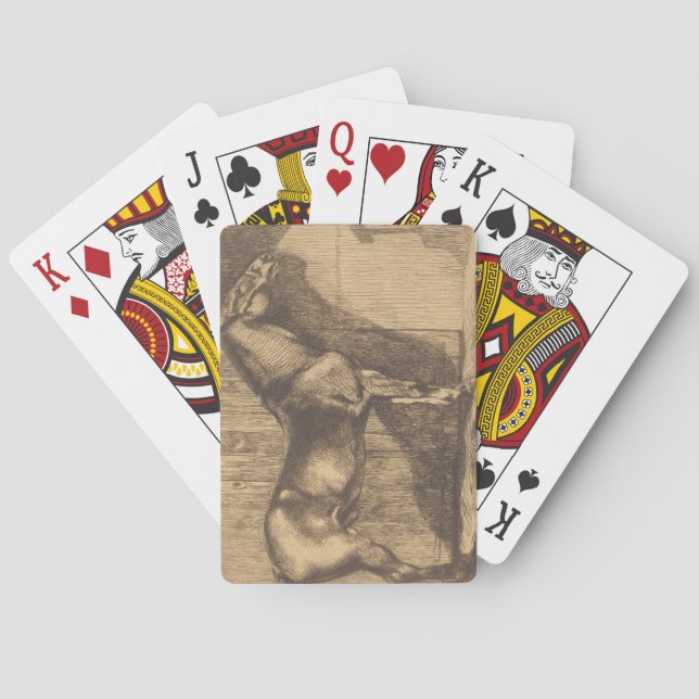 Pony-Sketch (von Paul-Albert Besnard) Spielkarten (Rückseite)