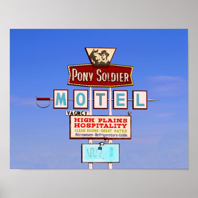 Pony Soldier Motel Sign, Tucumcari, N.M. Poster (Vorne)