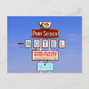 Pony Soldier Motel Sign, Tucumcari, N.M. Postkarte