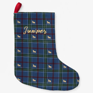 Pony-Tartan-Feiertagsblau Kleiner Weihnachtsstrumpf