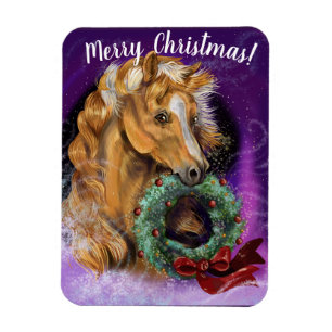 Pony über den Weihnachtsschrei Magnet