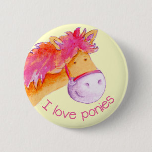 Ponyknopf-Abzeichenrosa u. -GELB der Liebe I Button