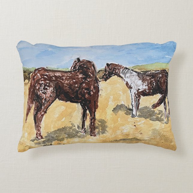 Ponys auf Assateague Island Accent Pillow Dekokissen (Vorderseite)