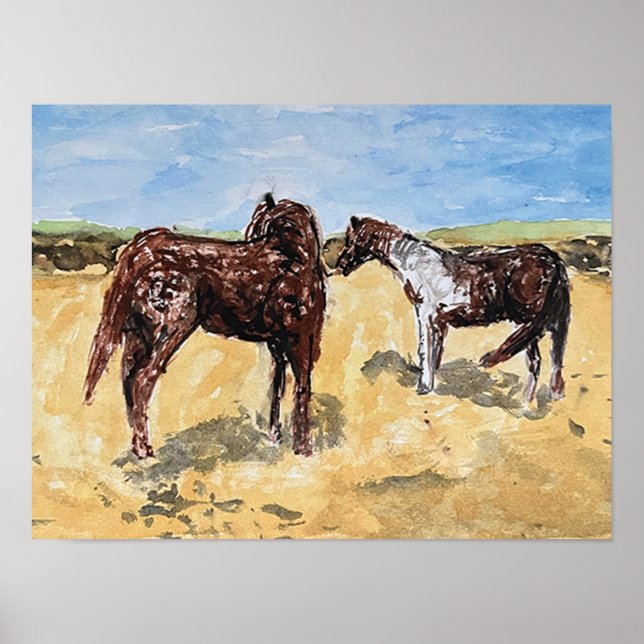 Ponys auf der Insel Assateague Poster (Vorne)