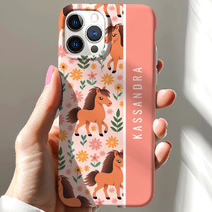 Ponys und Blumen Florales benutzerdefiniertes pers Case-Mate iPhone Hülle