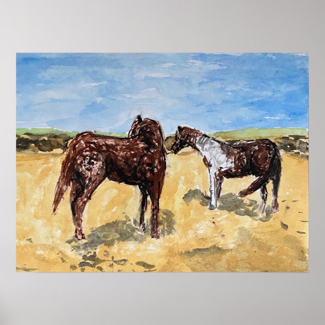 Ponys von Assateague Island Poster (Vorne)
