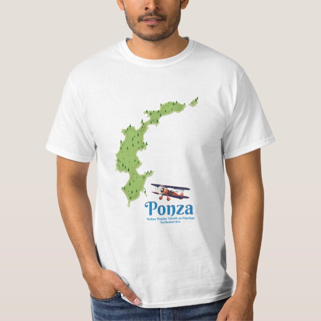 Ponza Italienische Inselkarte. T-Shirt (Vorderseite)