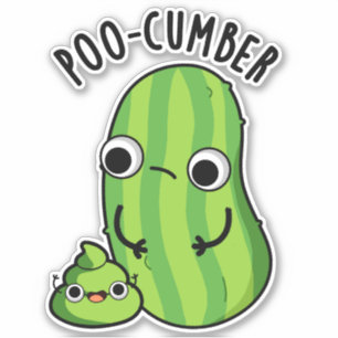 Poo cumber Funny Cucumber Pun Aufkleber