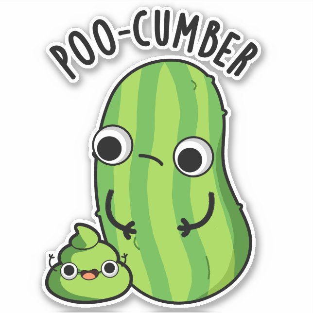 Poo cumber Funny Cucumber Pun Aufkleber (Vorderseite)