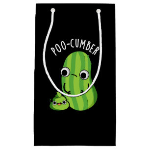 Poo cumber Funny Cucumber Pun Dark BG Kleine Geschenktüte