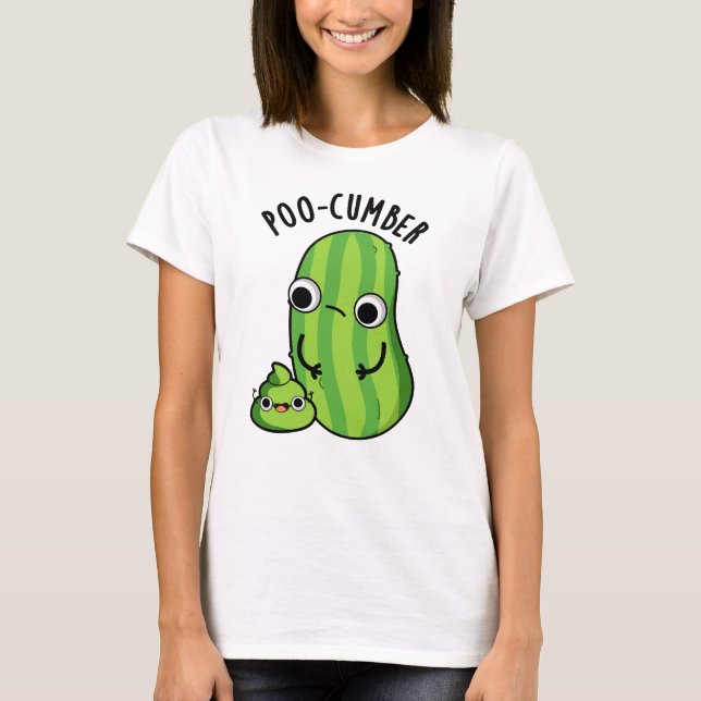 Poo cumber Funny Cucumber Pun T-Shirt (Vorderseite)